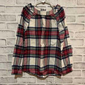 Girl’s Vineyard Vines Jolly plaid flannel long sleeve shirt Medium
